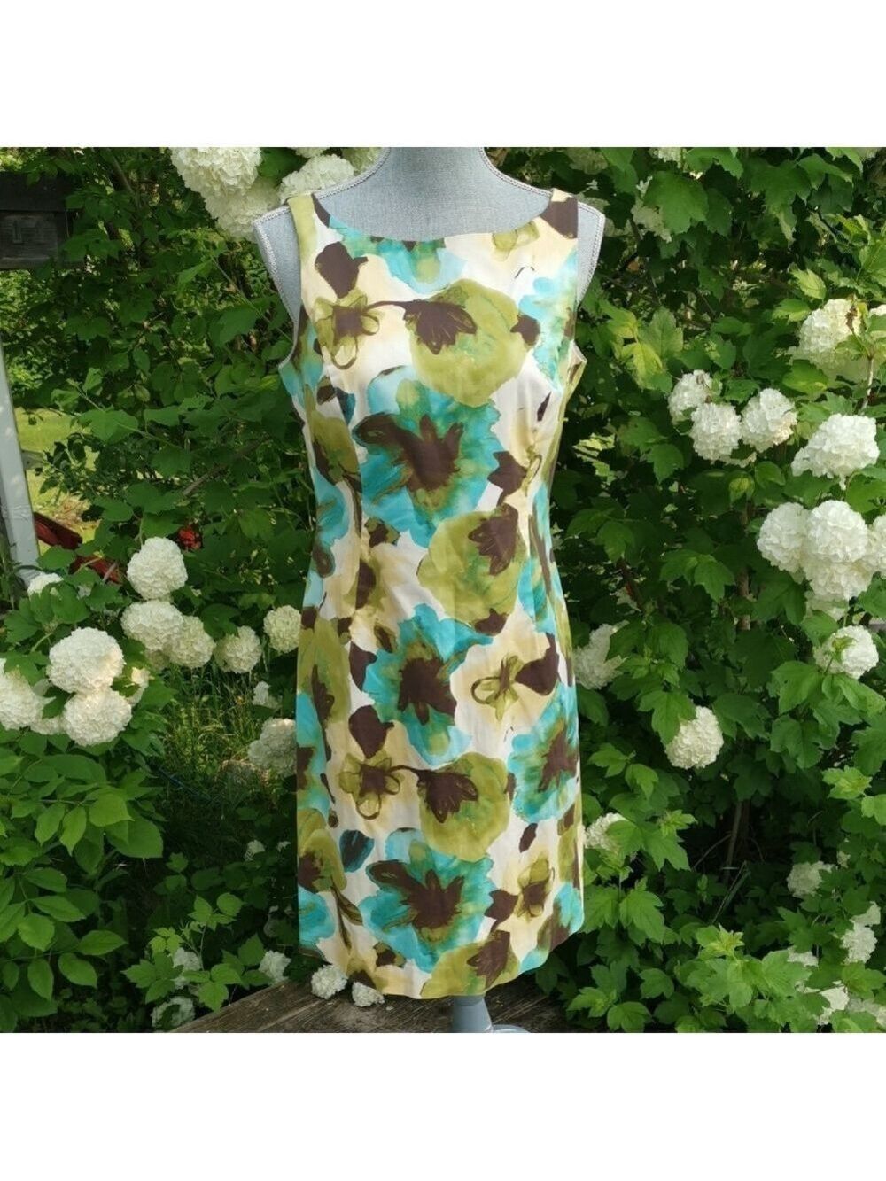 Jones Studio Careerwear Summergirl Floral Sleeveless Sheath Dress. Size 8